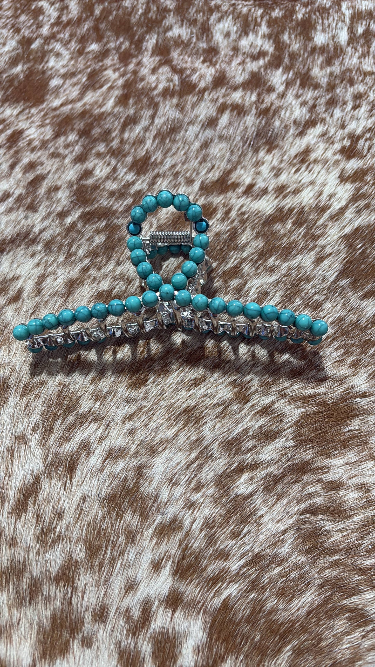NEW TURQUOISE METAL CLAW CLIP