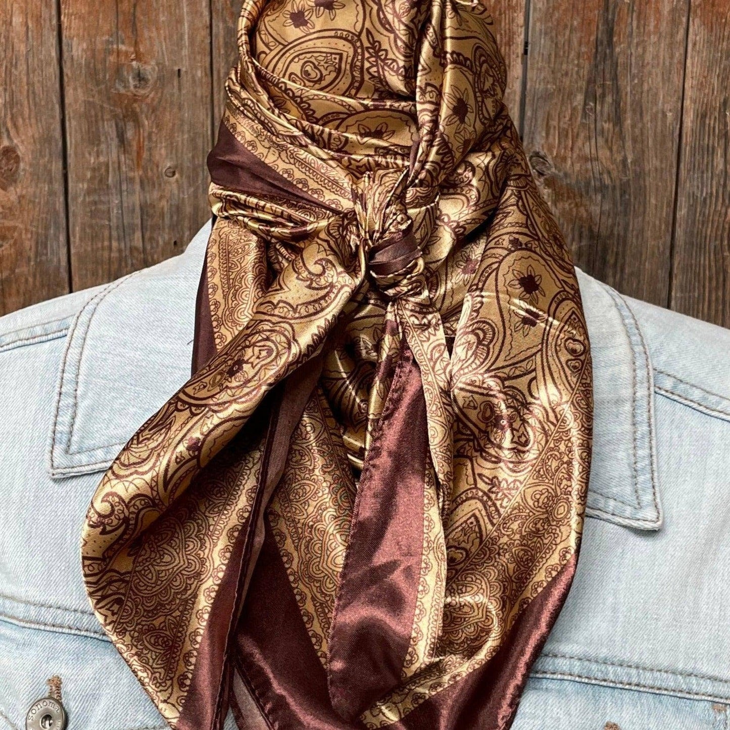 35X35" Earth Tones Paisley Wild Rag/Scarf WR3402