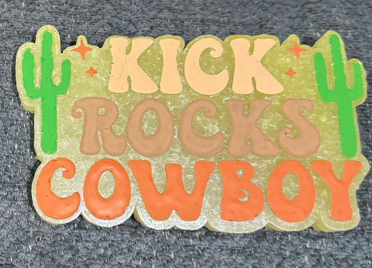 “Kick Rocks Cowboy” Freshie-Watermelon Leather