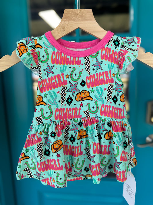 Neon Cowgirl Bamboo Skirted Romper (FINAL SALE)