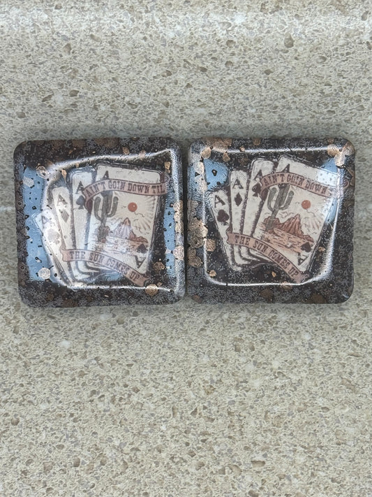 Square Vent Clips-Cherry Leather