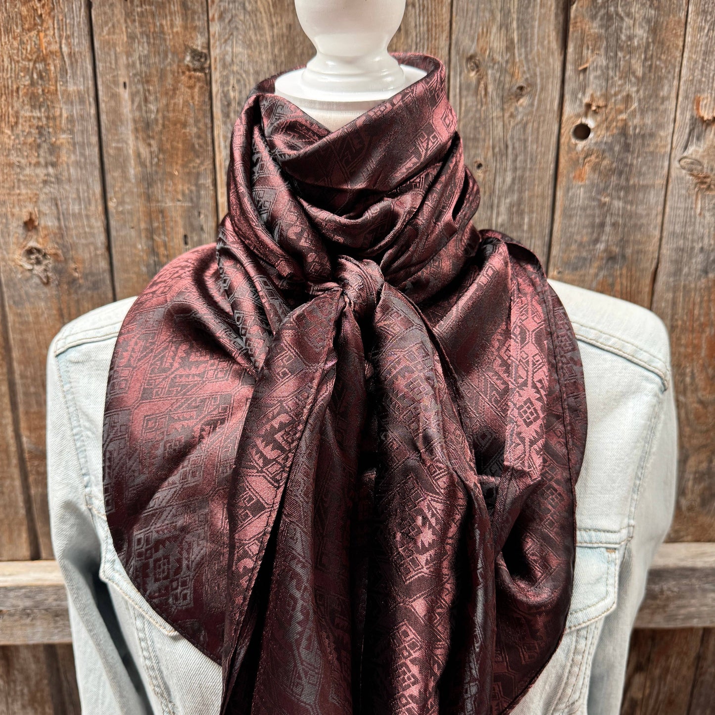 42X42"  Brown Jacquard XL Wild Rag / Scarf WR3512