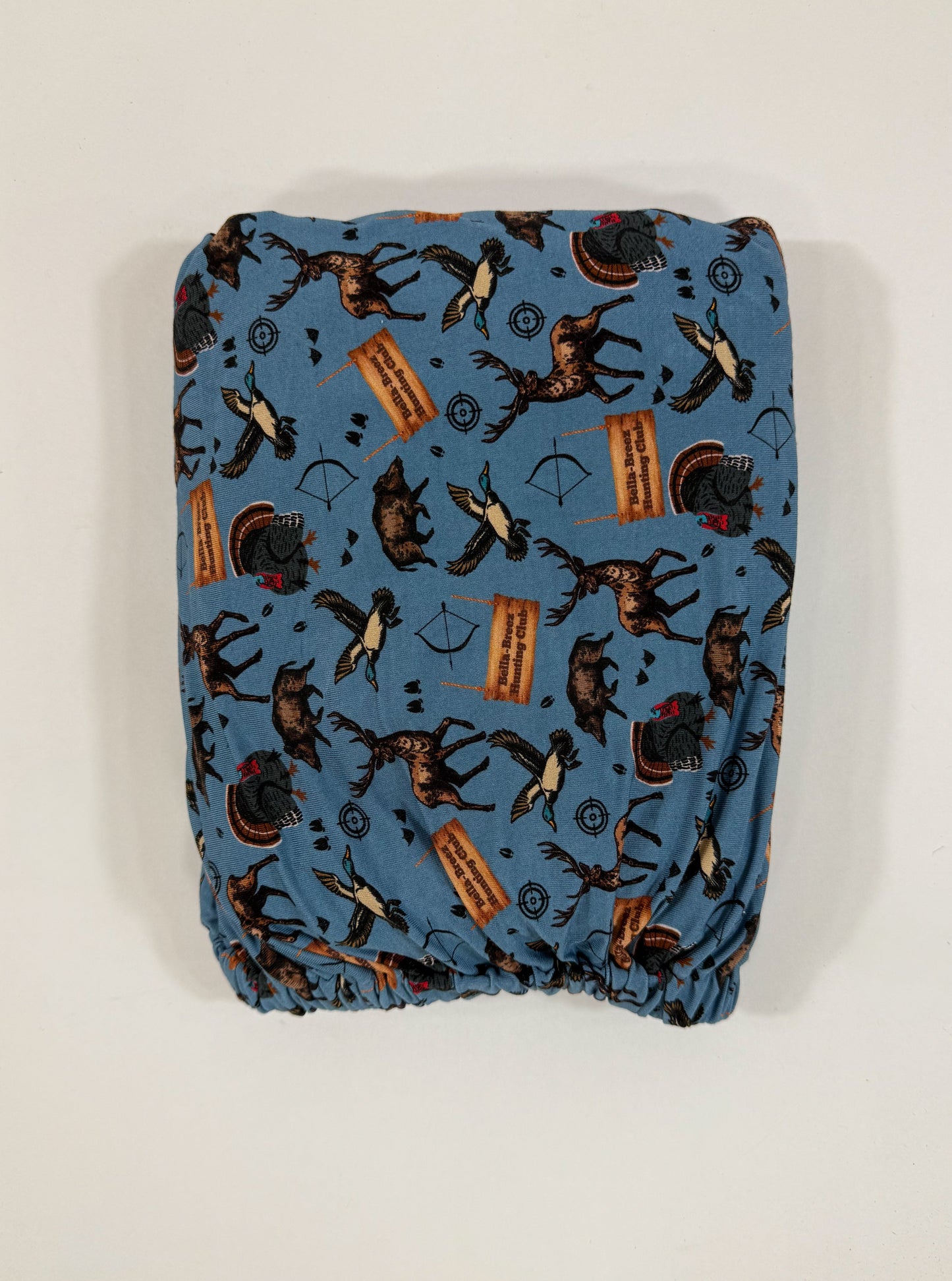 BLUE Bella-Breez Hunting Club Bamboo Crib Sheet (FINAL SALE)