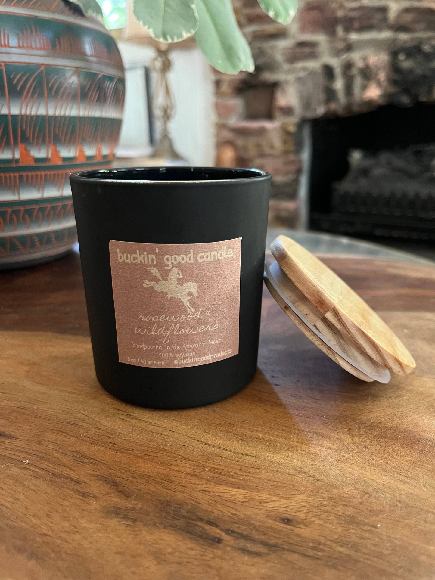 Candle Rosewood + Wildflowers (western decor)