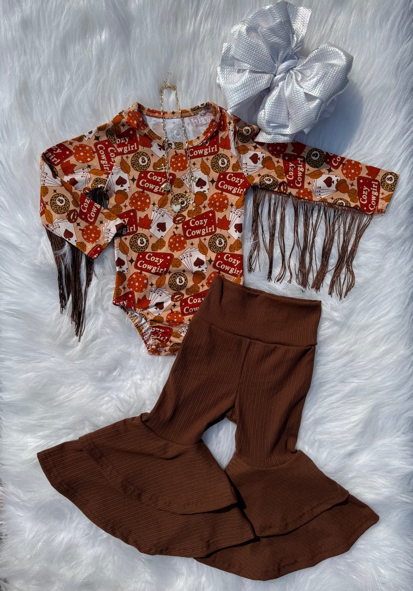 Cozy Cowgirl Fringe Leo/Top (FINAL SALE)