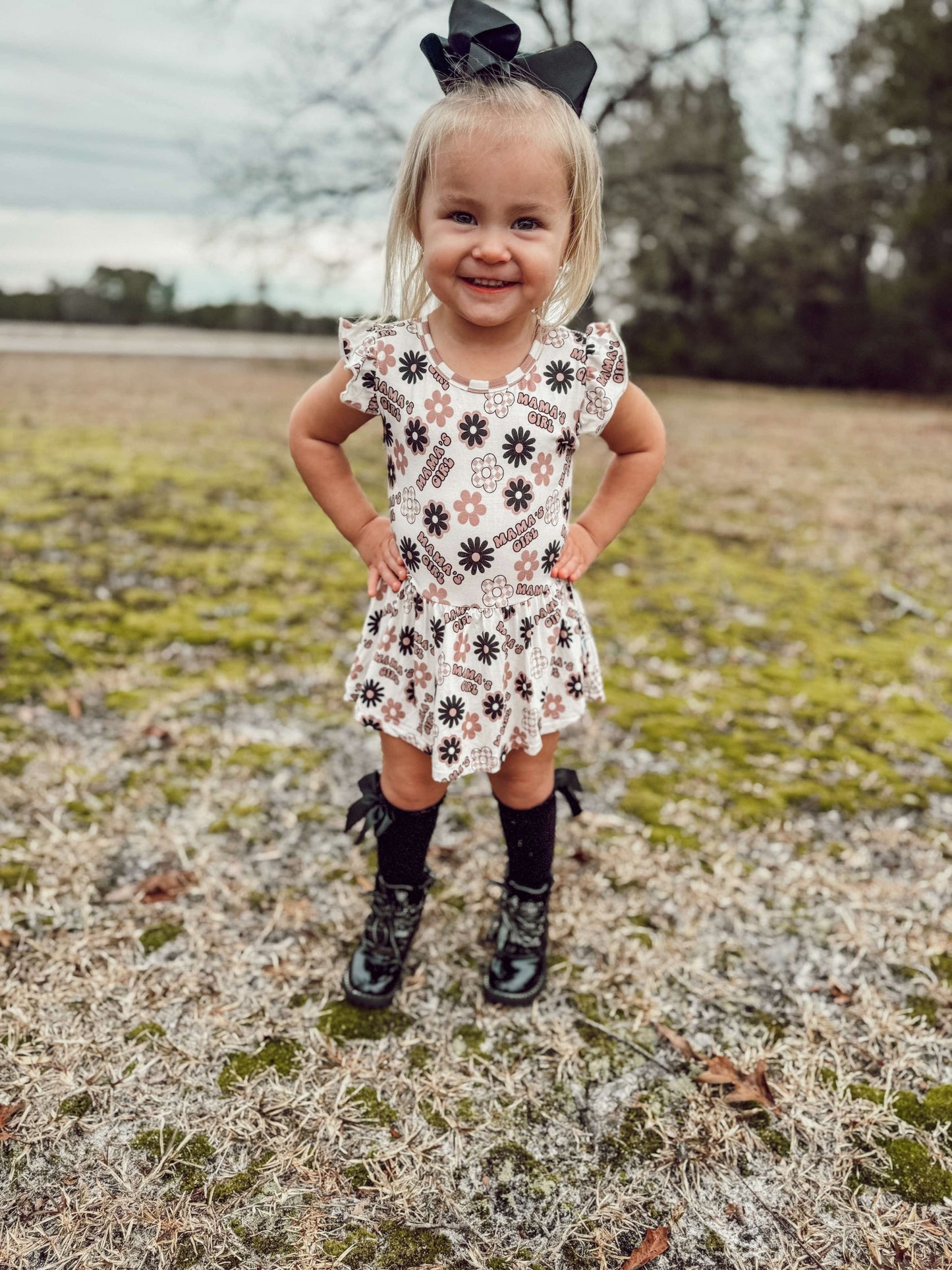 Neutral Mama's Girl Bamboo Skirted Romper