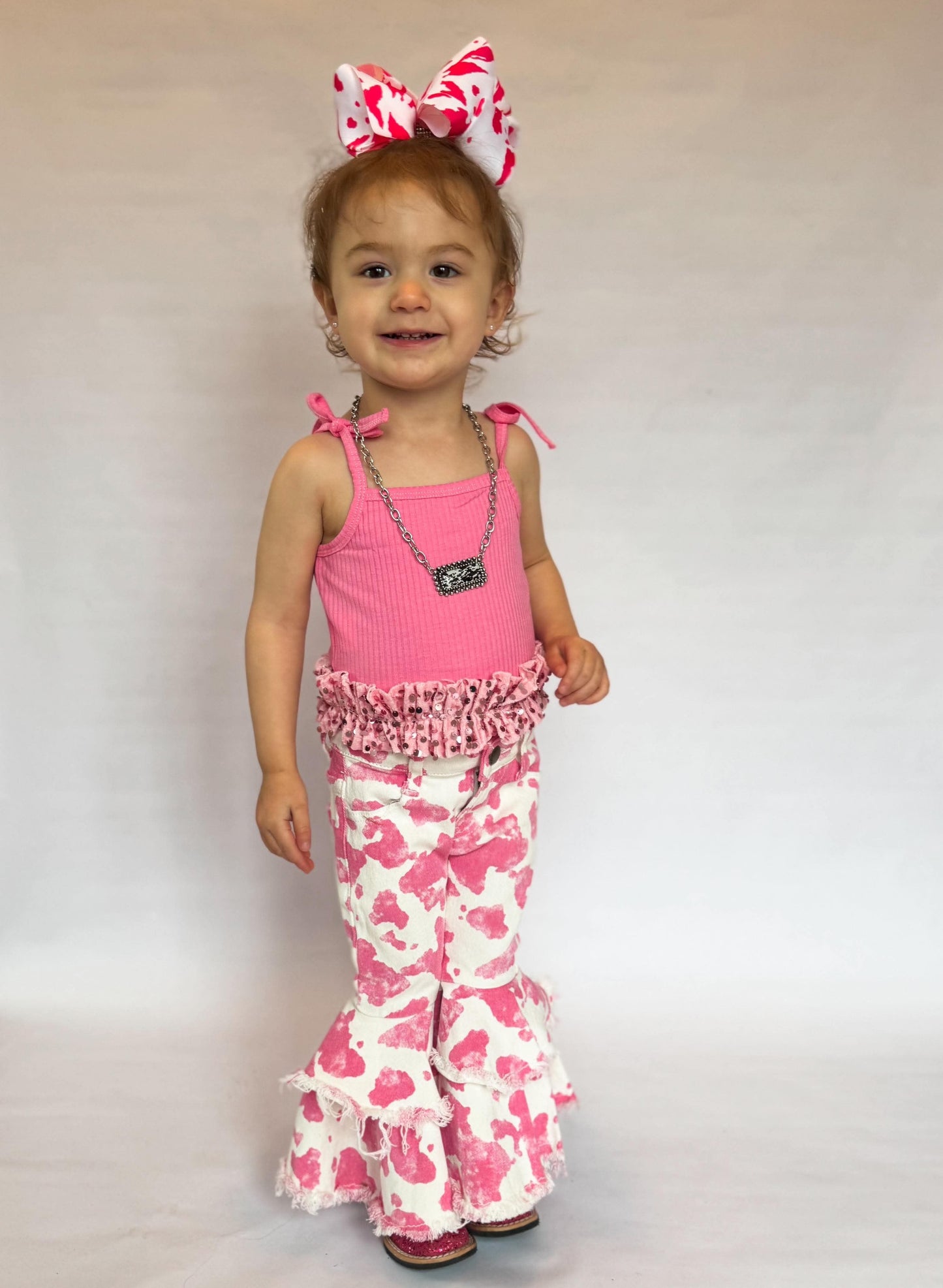 Pink Cow Print Rodeo Queen Jeans