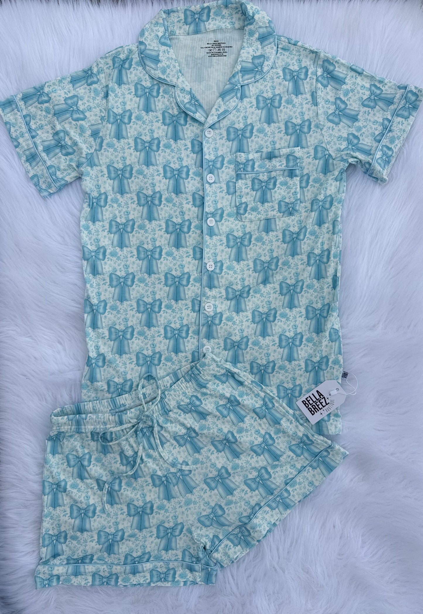 Blue Ribbon Dreams Women's Bamboo Button Up PJ Set