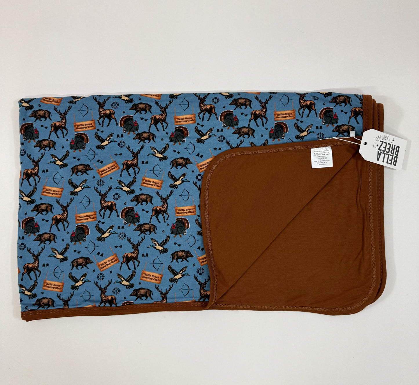 BLUE Bella-Breez Hunting Club Bamboo Blanket (FINAL SALE)