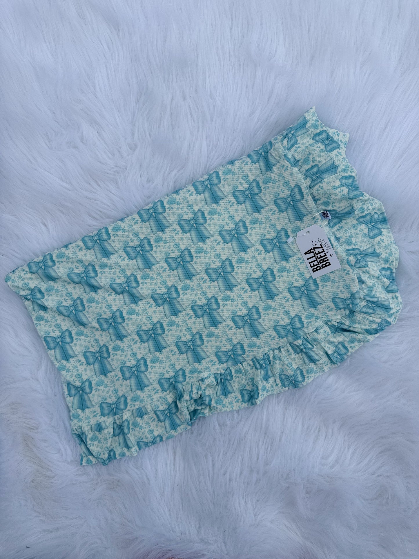 Blue Ribbon Dreams Ruffled Bamboo Blanket