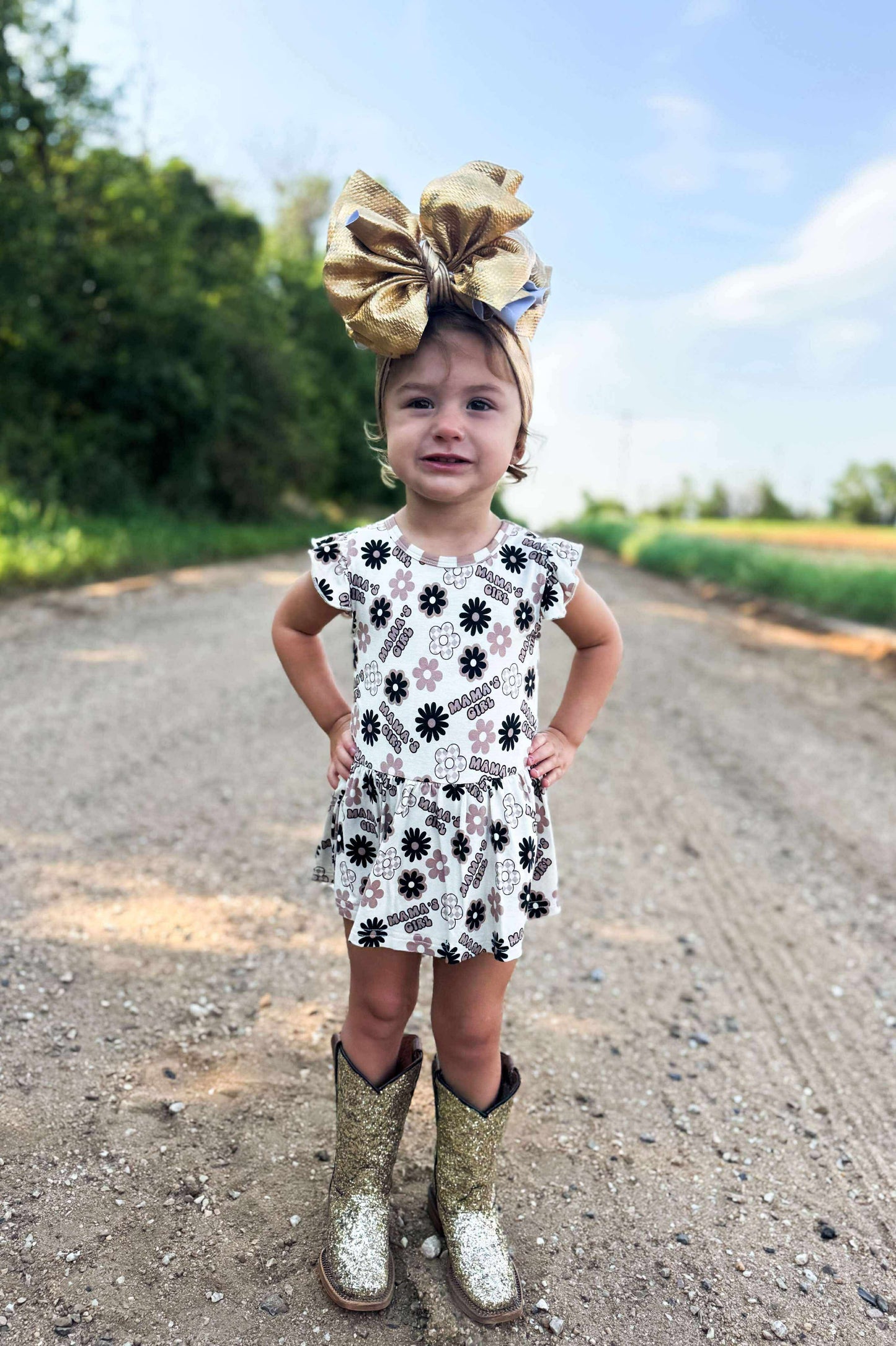 Neutral Mama's Girl Bamboo Skirted Romper