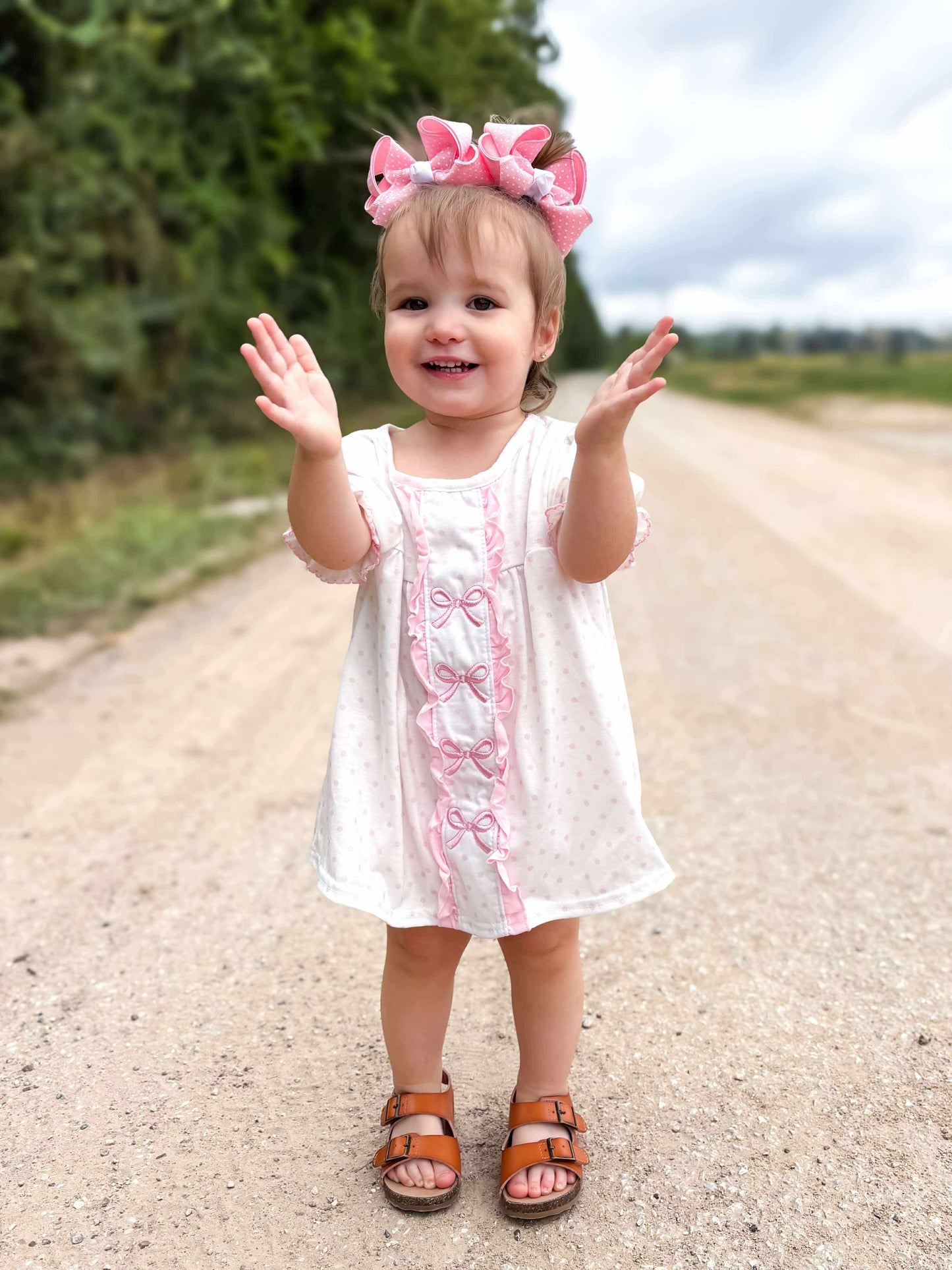 Pretty in pink bows smocked set