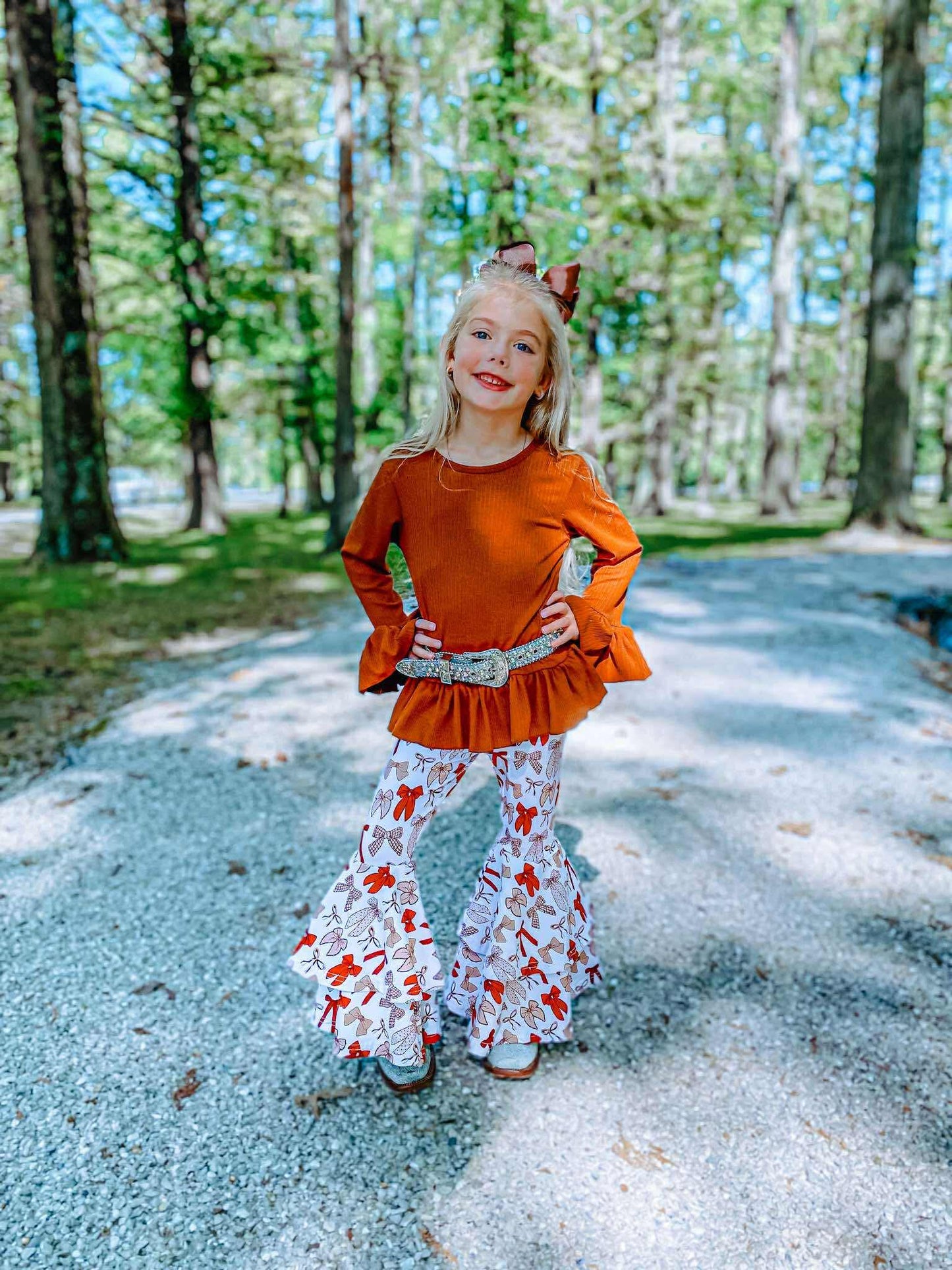 Fall Bows Double Bell Bottoms