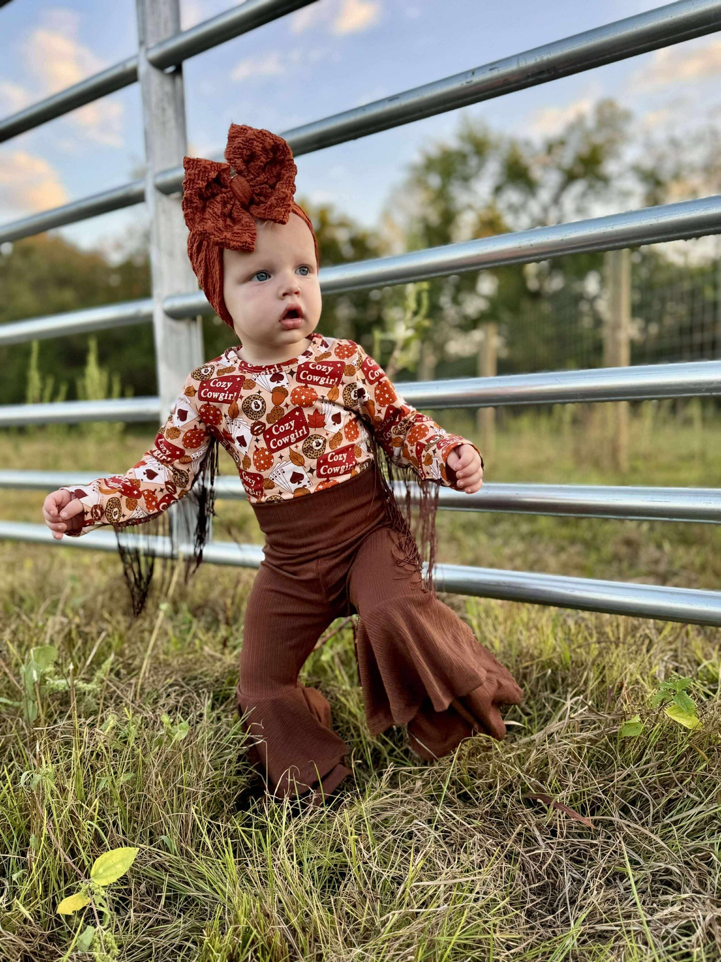 Cozy Cowgirl Fringe Leo/Top (FINAL SALE)