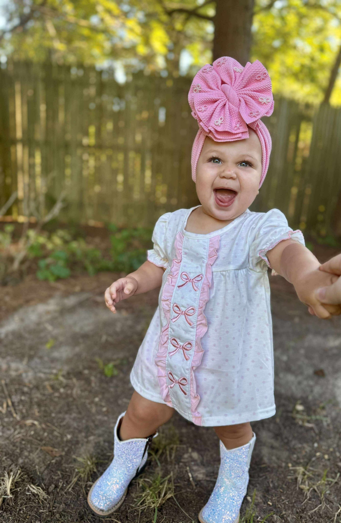 Pretty in pink bows smocked set