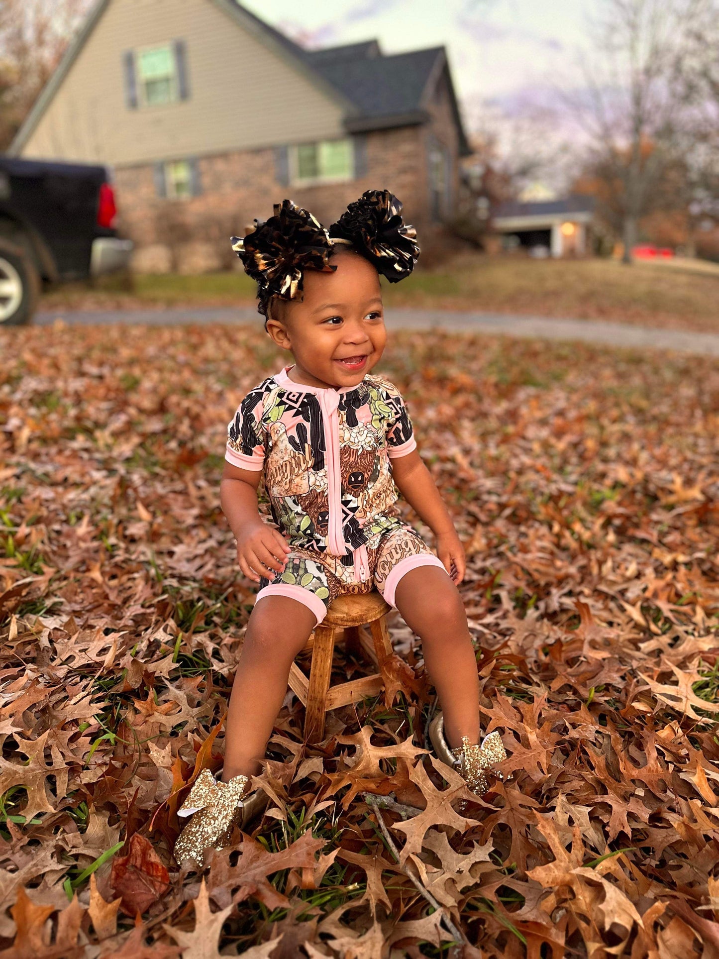 Cowgirl Bamboo Shortie Romper (FINAL SALE)