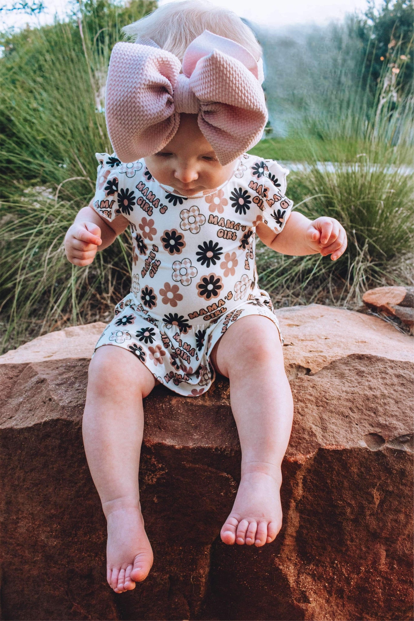 Neutral Mama's Girl Bamboo Skirted Romper