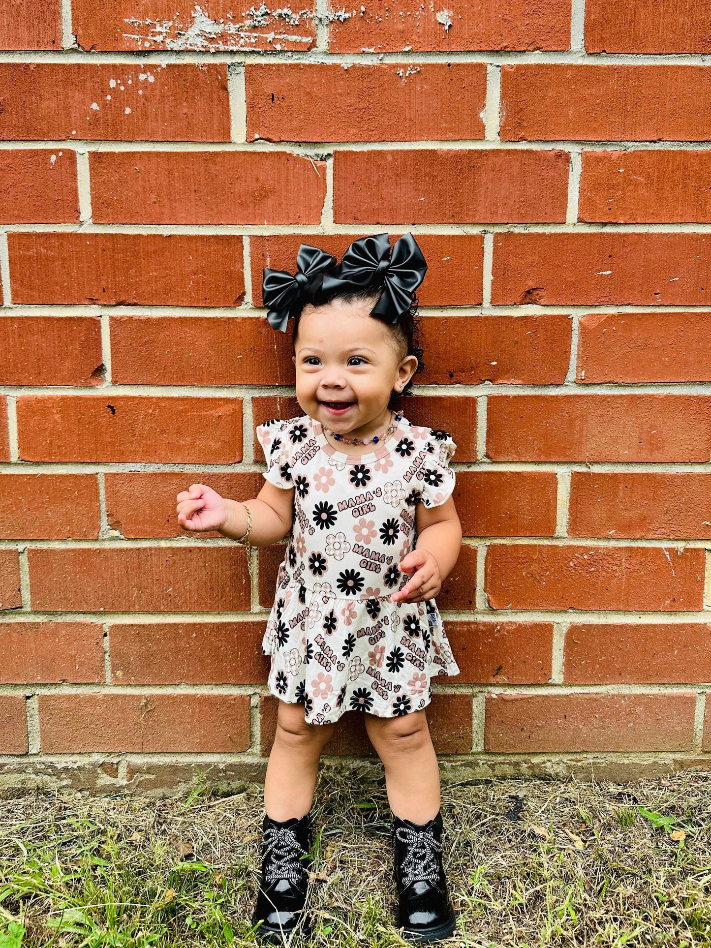 Neutral Mama's Girl Bamboo Skirted Romper