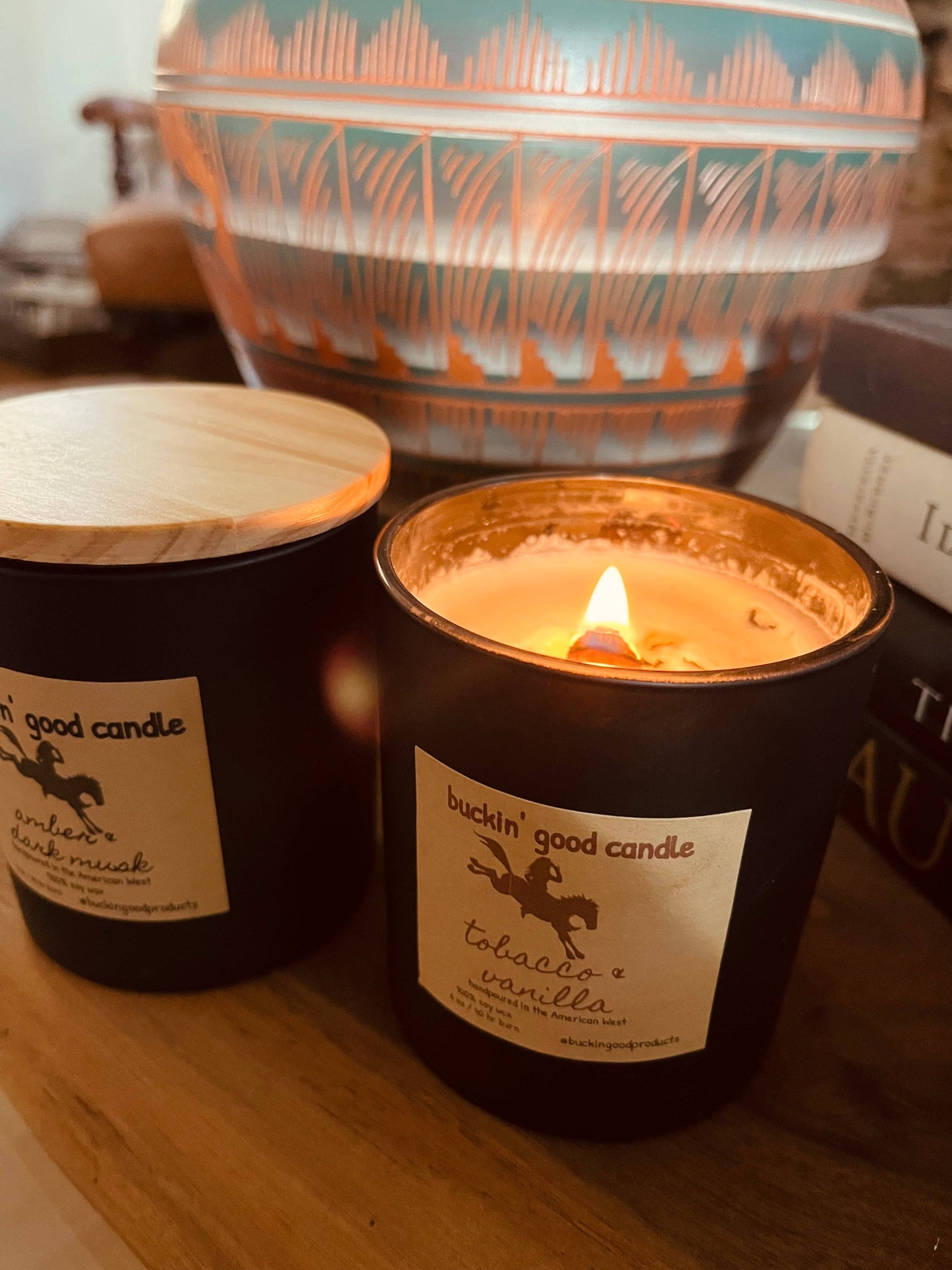 Candle Tobacco + Vanilla Ceramic (western decor)