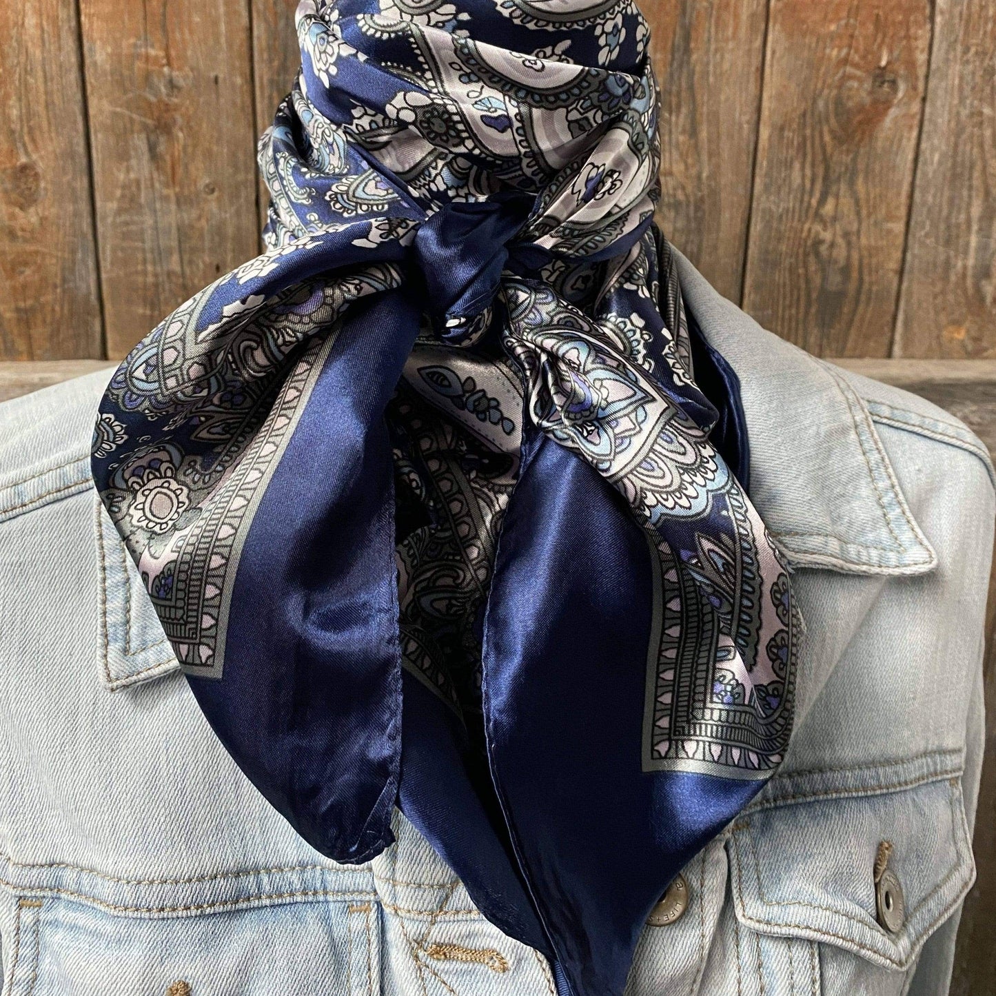 35X35"  Blue Paisley Wild Rag / Scarf WR2143